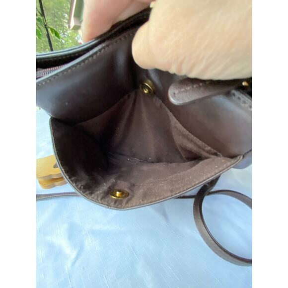 Etienne Aigner Dark Brown Leather Purse Crossbody Bag 10" X 7" VGUC - Picture 10 of 15